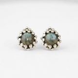 Labradorite Earrings - Vintage Labradorite Earrings - Pinecone Earrings