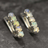 Vertical Opal Earrings - Gold Opal Earrings - White Drop Earrings