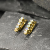 Fire Opal Earrings - Vertical Opal Earrings - Vintage Line Earrings