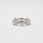 Diamond Eternity Band - Dainty Diamond Ring - White Gold Stackable Ring made in White Gold Vermeil. Ideal for everyday wear and perfect for birthday gifting and special occasions.