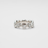 Diamond Eternity Band - Dainty Diamond Ring - White Gold Stackable Ring made in White Gold Vermeil. Ideal for everyday wear and perfect for birthday gifting and special occasions.