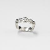 Stylish Diamond Eternity Band in White Gold Vermeil—A versatile dainty ring for everyday elegance and memorable gifting moments.