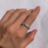 Elegant White Gold Vermeil Diamond Eternity Band—Dainty, stackable design perfect for everyday wear and special celebrations.