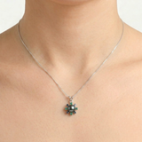 Black Pearl Necklace - Pearl Flower Pendant - Genuine Black Pearl Necklace