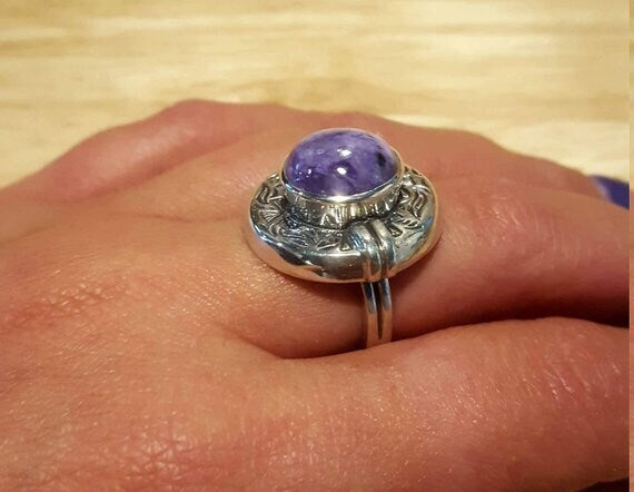 Rhodochrosite Ring, Natural Rhodochrosite, Egyptian Ring, February Ring, Pink Ring, February Birthstone, Solid Silver Ring, Rhodochrosite