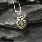 Labradorite Pendant, Natural Labradorite, Green Vintage Pendant, Dainty Pendant, Labradorite Charm, Labradorite Necklace, 925 Silver Pendant