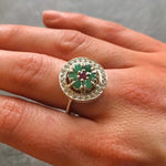 Emerald Ring, Natural Emerald, Natural Emerald Ring, May Birthstone, Ruby Ring, Natural Ruby, July Birthstone,  Solid Silver Ring, Emerald