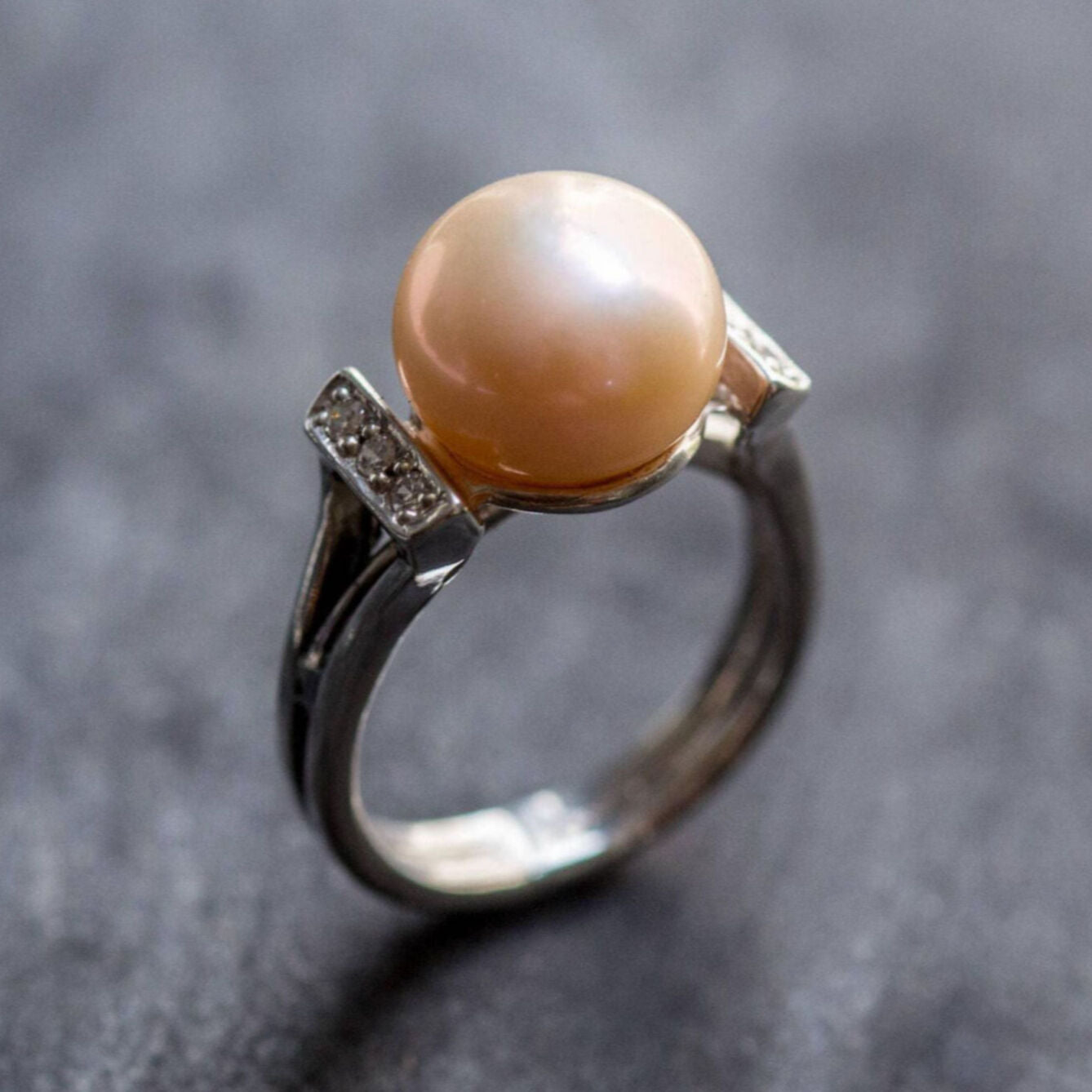 Real Pearl Ring, Beige Pearl Ring, Natural Pearl, June Birthstone, Pink Pearl, Real Pearl, Vintage Rings, Beige Ring, 925 Silver Ring, Pearl (549941013)