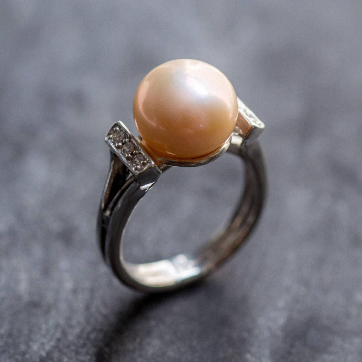 Real Pearl Ring, Beige Pearl Ring, Natural Pearl, June Birthstone, Pink Pearl, Real Pearl, Vintage Rings, Beige Ring, 925 Silver Ring, Pearl (549941013)