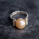 Real Pearl Ring, Beige Pearl Ring, Natural Pearl, June Birthstone, Pink Pearl, Real Pearl, Vintage Rings, Beige Ring, 925 Silver Ring, Pearl (549941013)