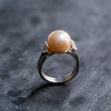 Real Pearl Ring, Beige Pearl Ring, Natural Pearl, June Birthstone, Pink Pearl, Real Pearl, Vintage Rings, Beige Ring, 925 Silver Ring, Pearl (549941013)