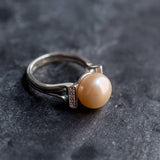 Real Pearl Ring, Beige Pearl Ring, Natural Pearl, June Birthstone, Pink Pearl, Real Pearl, Vintage Rings, Beige Ring, 925 Silver Ring, Pearl (549941013)