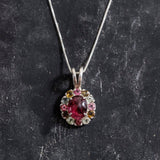 Tourmaline Pendant, Natural Tourmaline, Victorian Pendant, Pink Tourmaline, October Birthstone, Silver Pendant, October Pendant, Tourmaline