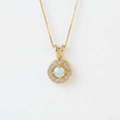 Gold Opal Pendant - Natural Ethiopian Opal, Fire Opal Pendant