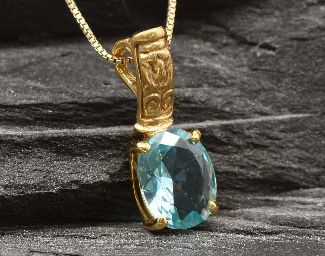 Aquamarine Pendant, Created Aquamarine, Tribal Pendant, Vintage Pendant, Blue Diamond Pendant, Blue Pendant, 925 Silver Pendant, Aquamarine(1)