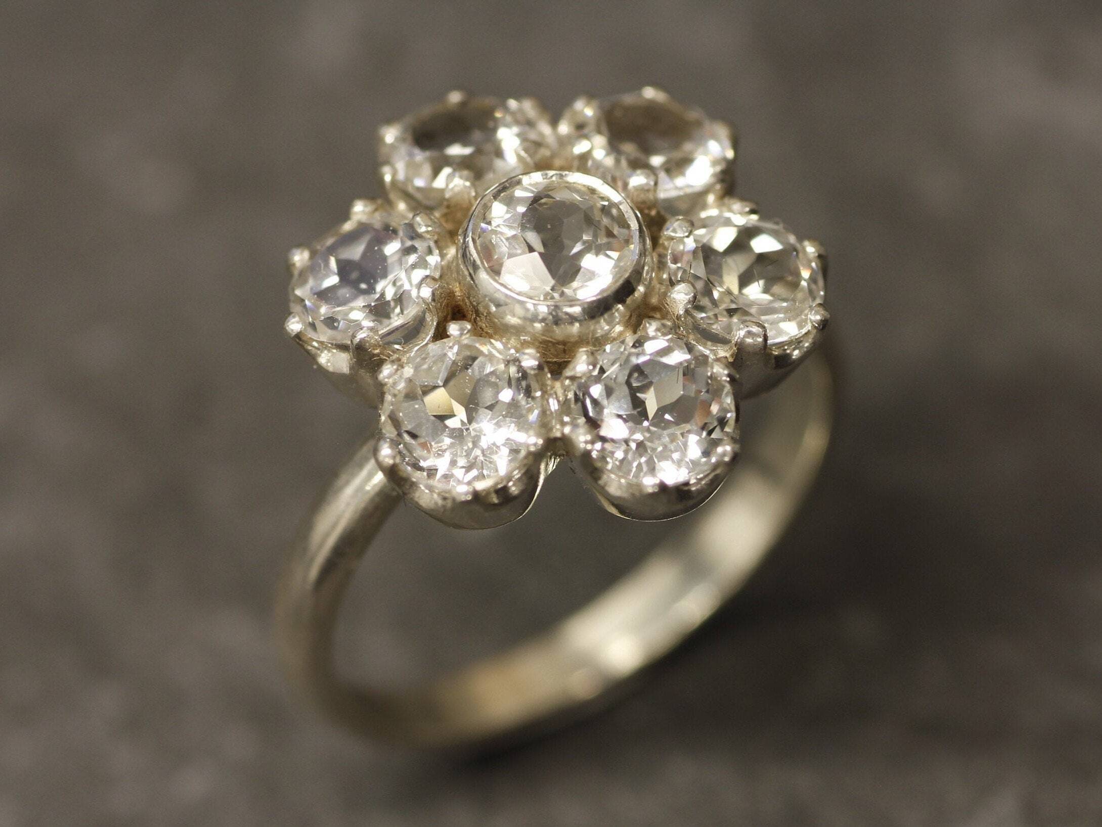 Flower Halo Diamond Cluster Ring | Halo diamond, Diamond cluster ring,  Gorgeous engagement ring