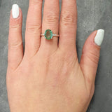 Mint Emerald Ring - Green Solitaire Ring - Vintage Oval Ring