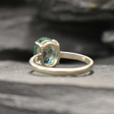 Mint Emerald Ring - Green Solitaire Ring - Vintage Oval Ring