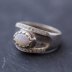 Elegant Opal Ring in 925 Sterling Silver, showcasing a beautiful white Opal, ideal for birthdays and meaningful gifts.