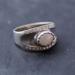 Opal Ring in 925 Sterling Silver with white Opal, a stunning choice for October birthdays and unique everyday elegance.