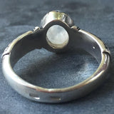 Moonstone Ring, Rainbow Moonstone, Moonstone Rainbow, June Birthstone, June Ring, Tribal Ring, Promise Ring, Solid Silver Ring, Pure Silver