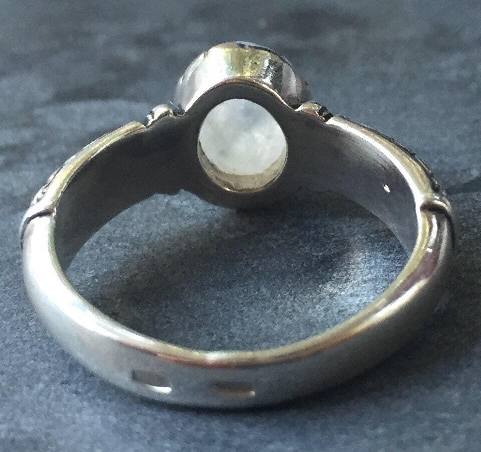 Moonstone Ring, Rainbow Moonstone, Moonstone Rainbow, June Birthstone, June Ring, Tribal Ring, Promise Ring, Solid Silver Ring, Pure Silver