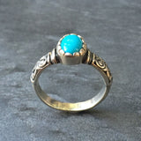 Turquoise Ring, Real Turquoise, Sleeping Beauty Turquoise, Arizona Turquoise, Natural Turquoise, Pure Silver, Solid Silver Ring, Vintage