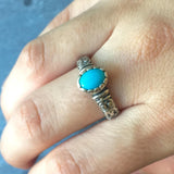 Turquoise Ring, Real Turquoise, Sleeping Beauty Turquoise, Arizona Turquoise, Natural Turquoise, Pure Silver, Solid Silver Ring, Vintage