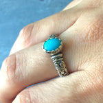 Turquoise Ring, Real Turquoise, Sleeping Beauty Turquoise, Arizona Turquoise, Natural Turquoise, Pure Silver, Solid Silver Ring, Vintage