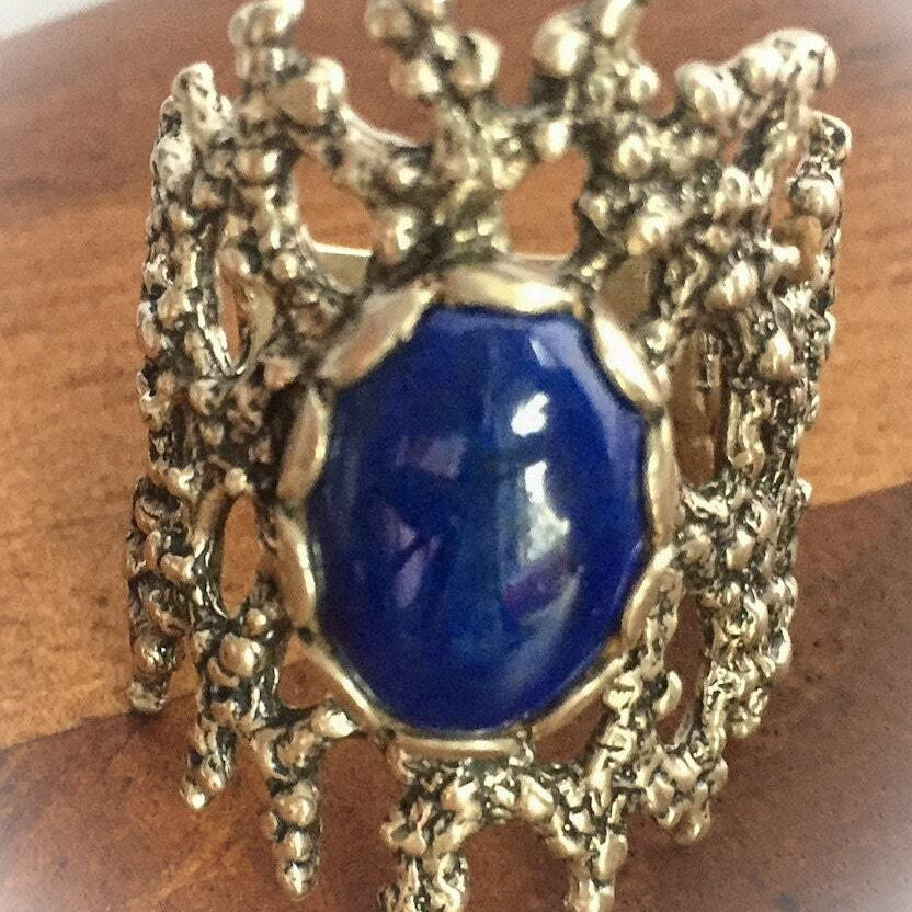 Lapis Ring, Blue Stone Ring, Games of Thrones Ring, December Birthstone, Birthstone Ring, Medieval Ring, Solid Silver Ring