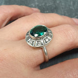 Green Emerald Ring - Green Boho Ring - Vintage Tribal Ring