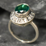 Green Emerald Ring - Green Boho Ring - Vintage Tribal Ring