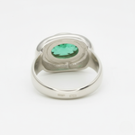 Timeless 925 Sterling Silver ring adorned with an exquisite oval Created Green Emerald, a must-have for May birthstone lovers.