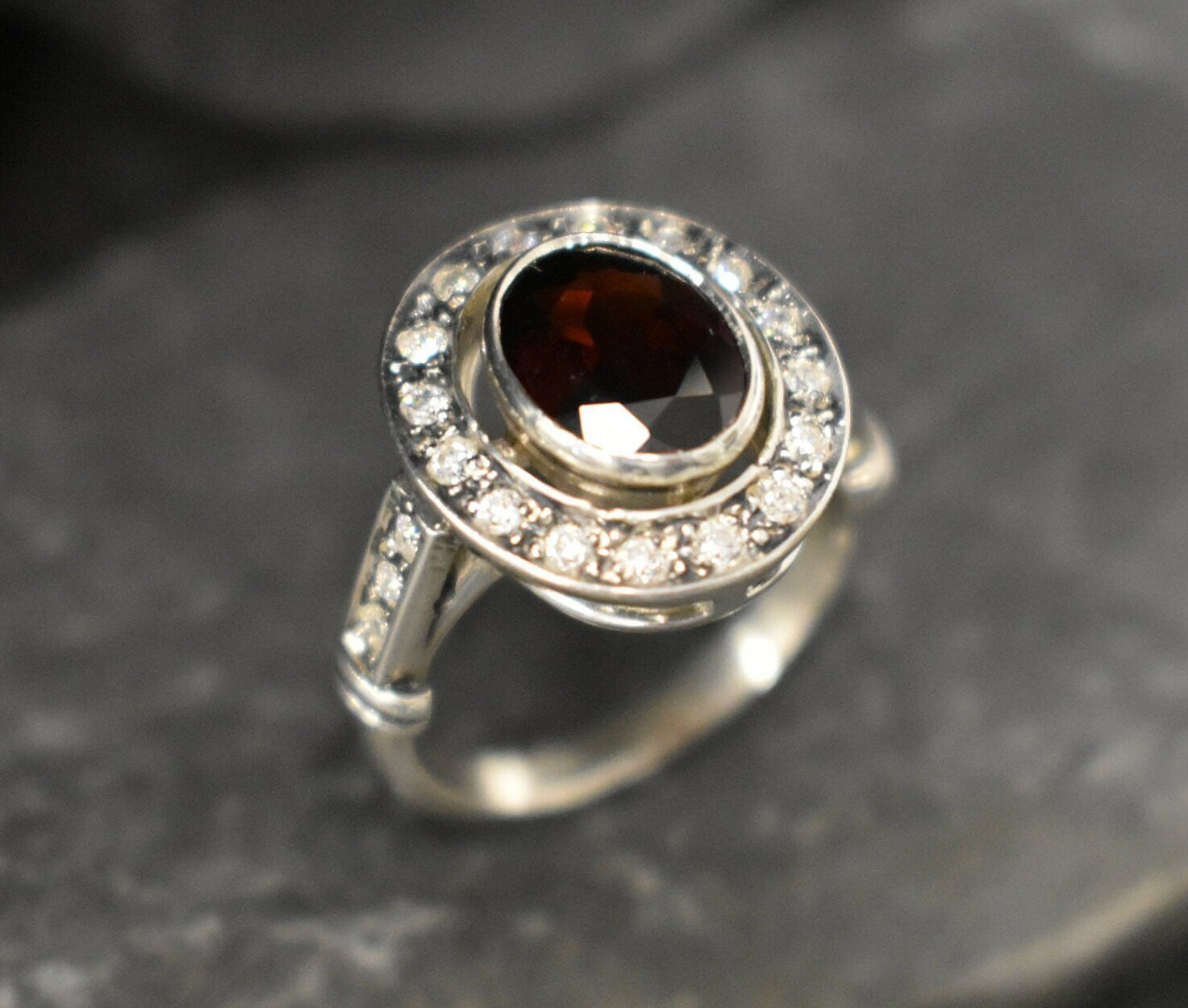 Red Vintage Ring, Garnet Ring, Natural Garnet, January Birthstone, Red Ring, Antique Ring, Vintage Ring, 925 Silver Ring, Red Diamond Ring