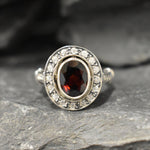 Red Vintage Ring, Garnet Ring, Natural Garnet, January Birthstone, Red Ring, Antique Ring, Vintage Ring, 925 Silver Ring, Red Diamond Ring