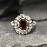 Red Vintage Ring, Garnet Ring, Natural Garnet, January Birthstone, Red Ring, Antique Ring, Vintage Ring, 925 Silver Ring, Red Diamond Ring