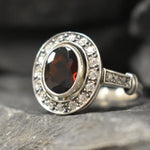 Red Vintage Ring, Garnet Ring, Natural Garnet, January Birthstone, Red Ring, Antique Ring, Vintage Ring, 925 Silver Ring, Red Diamond Ring