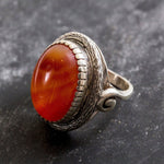 Carnelian Ring, Natural Carnelian, Red Agate Ring, Statement Ring, August Birthstone, Vintage Ring, August Ring, Silver Ring, Carnelian