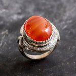 Carnelian Ring, Natural Carnelian, Red Agate Ring, Statement Ring, August Birthstone, Vintage Ring, August Ring, Silver Ring, Carnelian