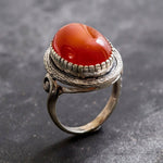 Carnelian Ring, Natural Carnelian, Red Agate Ring, Statement Ring, August Birthstone, Vintage Ring, August Ring, Silver Ring, Carnelian