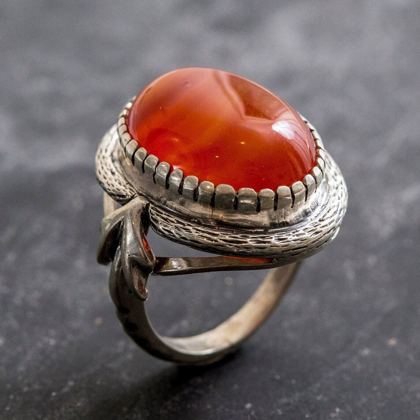 Carnelian Ring, Natural Carnelian, Red Agate Ring, Statement Ring, August Birthstone, Vintage Ring, August Ring, Silver Ring, Carnelian