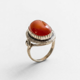Carnelian Ring - Solitaire Statement Ring - Red Vintage Ring