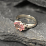 Morganite Gold Ring - Pink Boho Ring - Rose Gold Ring