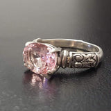 Gold Morganite Ring - Gold Tribal Ring - Pink Vintage Ring