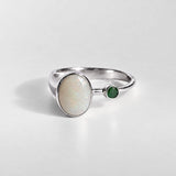 Natural Australian Opal Ring made in 925 Sterling Silver with Oval Natural White Australian Opal in Bezel setting, October Birthstone gift idea, symbolizes hope, purity, and truth, ideal for everyday wear and perfect for birthday gifting and special occasions.