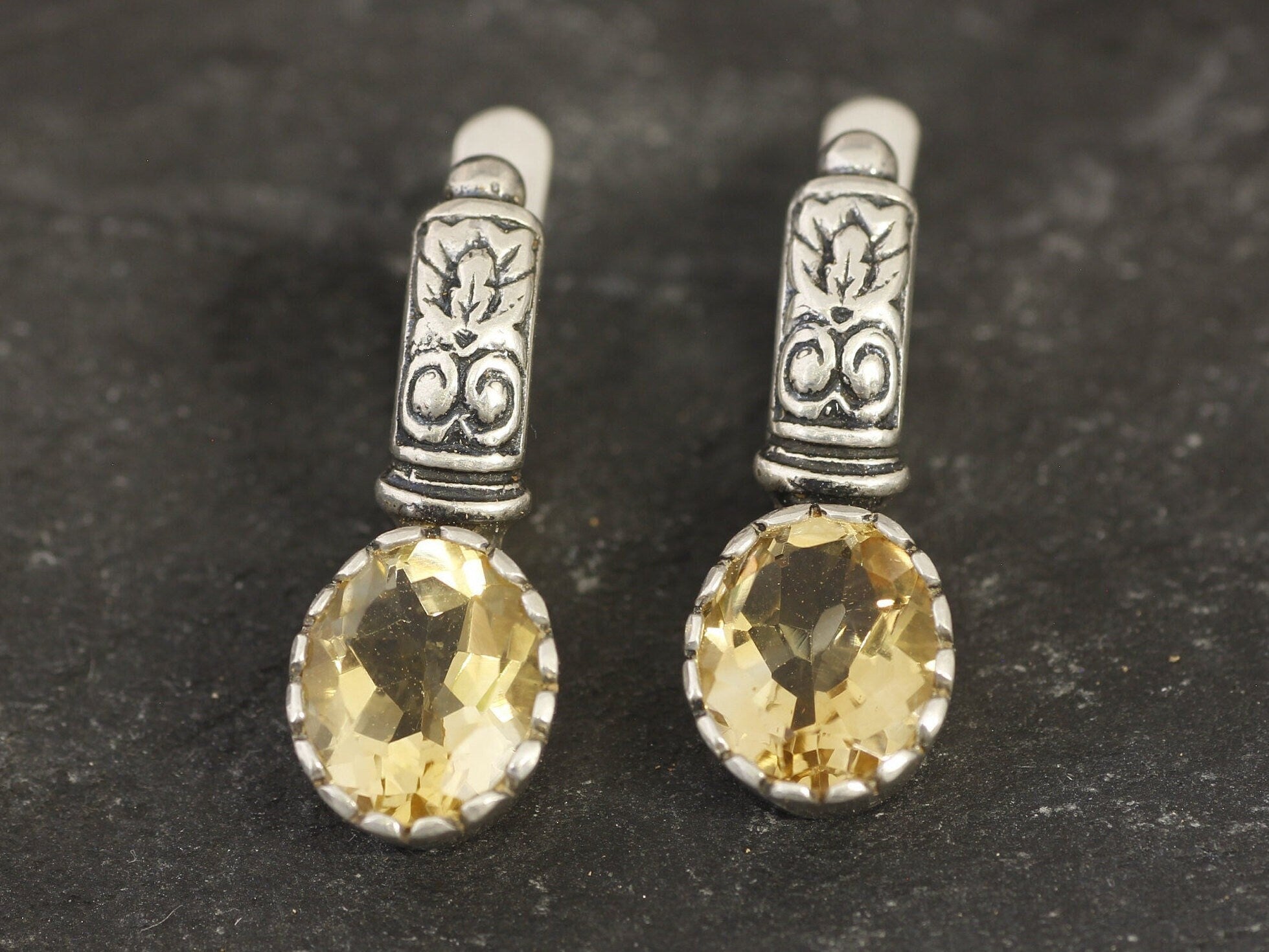 Citrine Earrings, Natural Citrine Earrings, November Birthstone Earrings, Vintage Citrine Earrings,