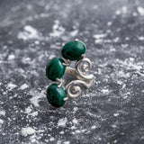 Malachite Ring - Green Boho Ring - Long Malachite Ring