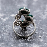 Malachite Ring - Green Boho Ring - Long Malachite Ring