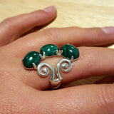 Malachite Ring - Green Boho Ring - Long Malachite Ring