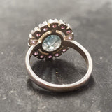 Victorian Ring, Blue Topaz Ring, Amethyst Ring, Vintage Ring, Oval Ring, February Birthstone, December Ring, Purple Ring, Solid Silver Ring